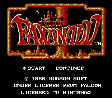 Faxanadu (USA) (Rev 1) screen shot title